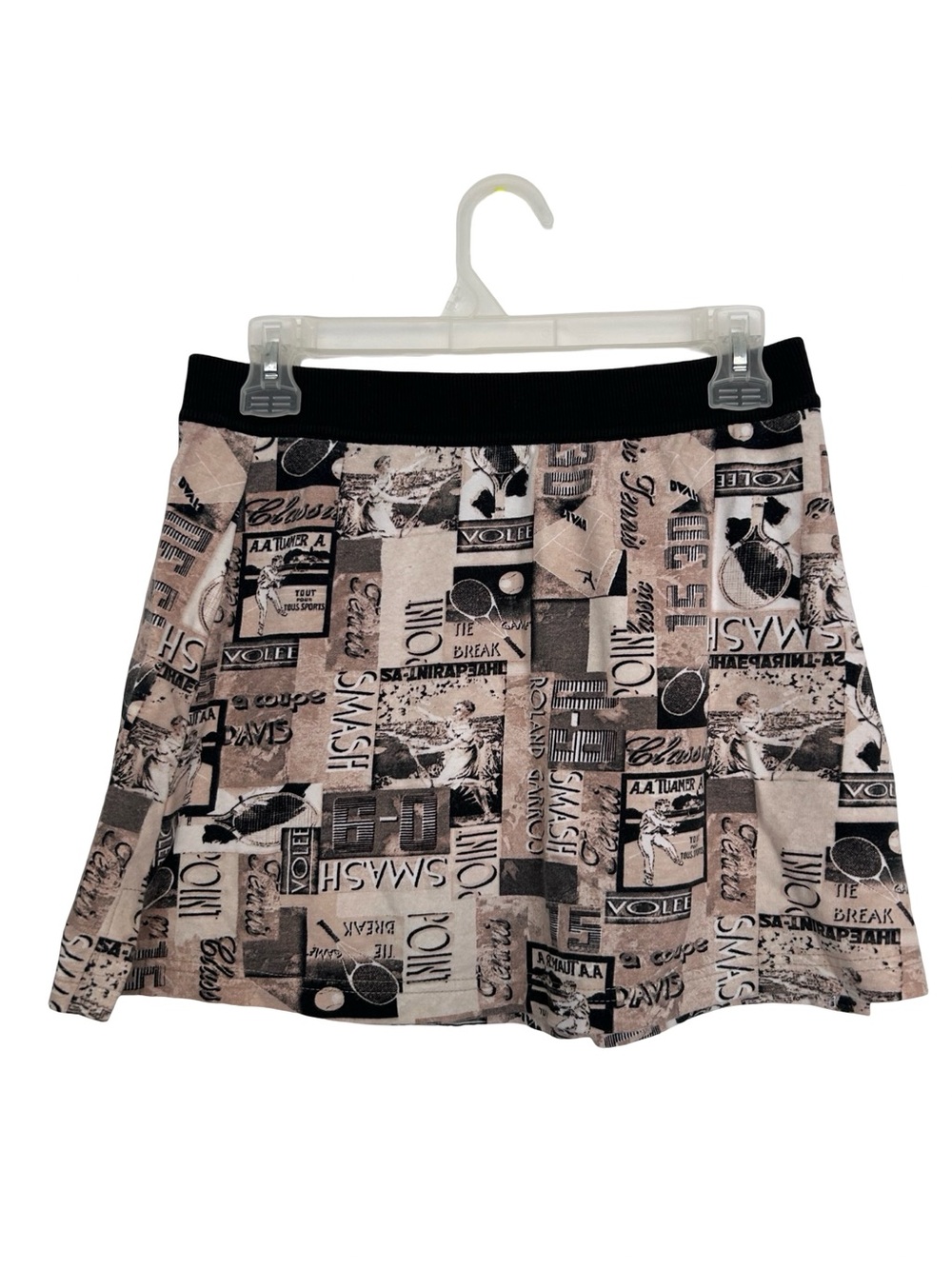 Tail Beige & Black Tennis Graphic Skirt - 96% cotton